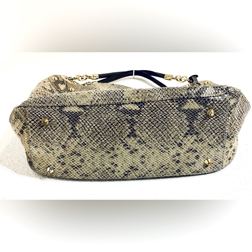 Cynthia Rowley Genuine Leather Snake Print Shoulder Bag, Gold Hardware - Picture 4 of 13